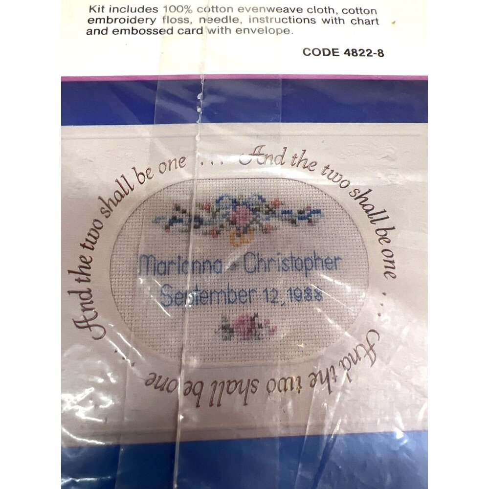 Vitg Current Wedding Counted Cross-Stitch Card Kit Personalized Commemorative